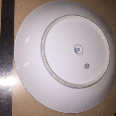 Set of Two Pickard etched china plates w/Stands