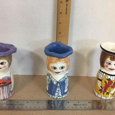 Set of Three Susan Paley by GANZ vases, Blossom, Meg and Roseanne