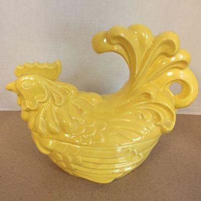 Red Wing USA Pottery #249 Yellow Rooster Tureen 