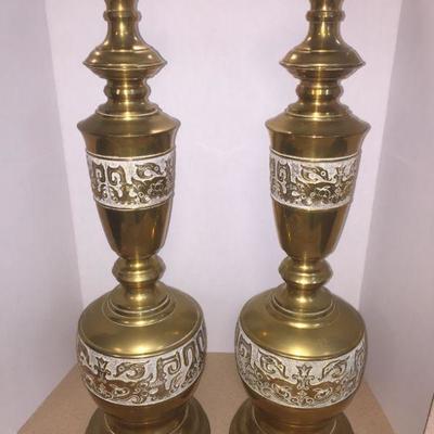 PAIR Monumental Vintage Brass Candle Holders 
