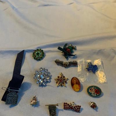 Assorted brooch/pin lot 
