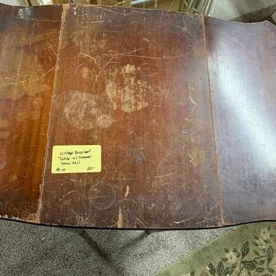 B10 Vintage Drop Leaf Table w/ Drawers