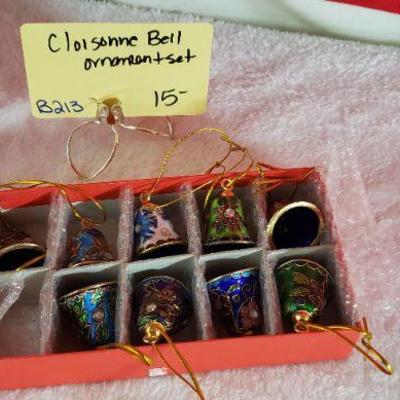 B213 CloisonnÃ© Bells Ornament Set