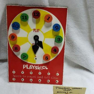 B390 Playskool Wooden Clock