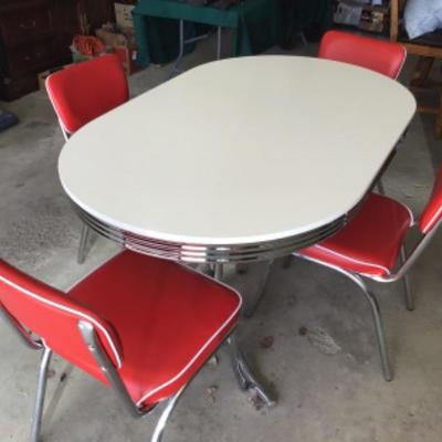 #G46   Coaster brand repro table with four chairs