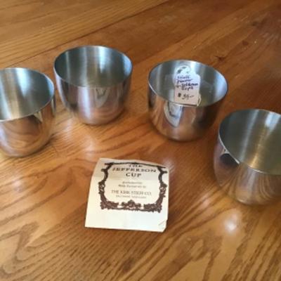 #k59. Four Stieff pewter Jefferson cups