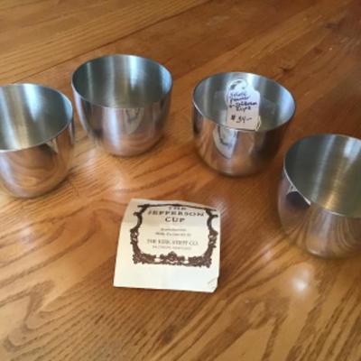#k59. Four Stieff pewter Jefferson cups