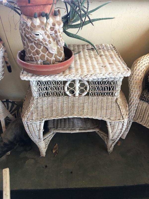 Wicker side table