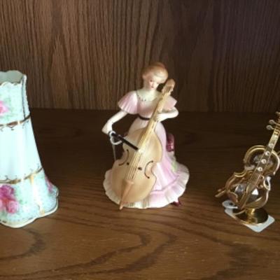 #lr8. Nippon bud vase, Joseph original cellist, Austrian 24 karat plated cello