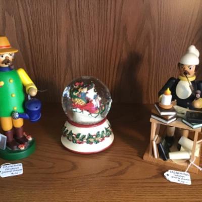 #lr18. Princess house snow globe,  Erzgebirge Gardener and teacher incense burners