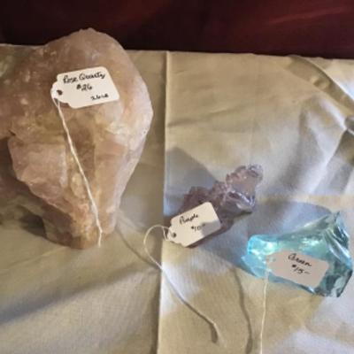 #fr10.  6 pound rose quartz, blue and purple stones