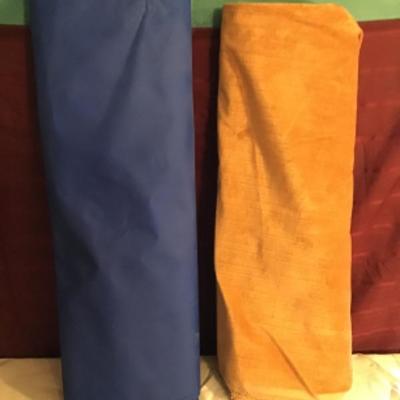 #fr15.  Blue canvas fabric and light orange â€“ rust velveteen fabric
