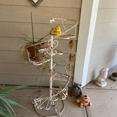 white plant stand 