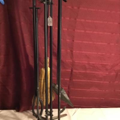 #fr38.  Vintage fireplace set
