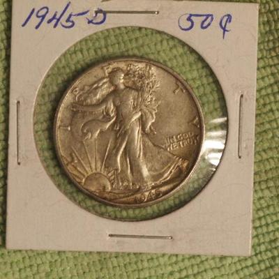 1945 D Walking Liberty Half Dollar