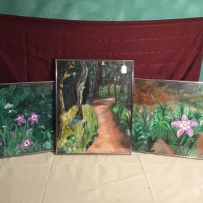 #fr50.  Set of three paintings