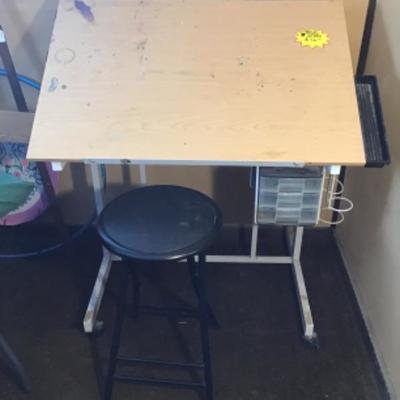 #p2.  Drafting table with stool