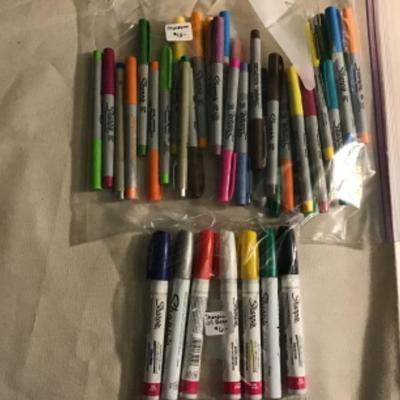 #p13.  33 Sharpie markers and seven oil base markers