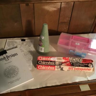 #p57.  Chimney foam fire extinguisher & misc items