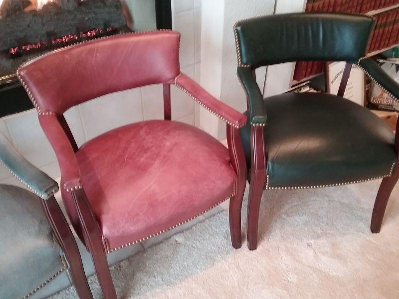 Leather accent chair