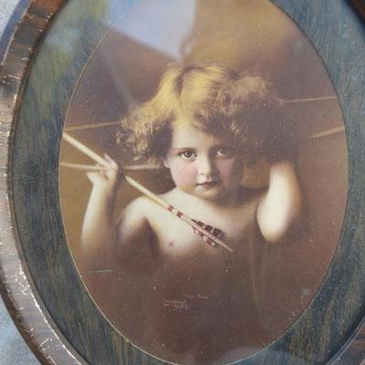Vintage Framed Photographs and an antique school slate