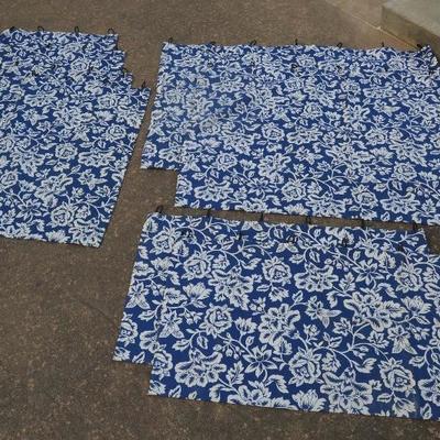 Navy blue floral curtains