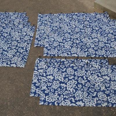 Navy blue floral curtains