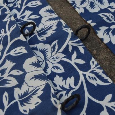Navy blue floral curtains