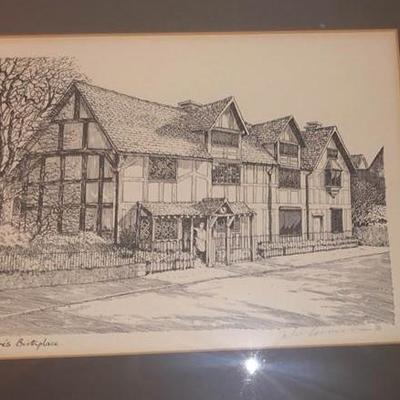 English Cottage Etchings - Framed Art