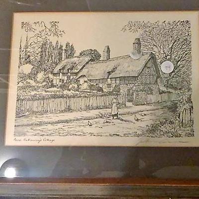 English Cottage Etchings - Framed Art