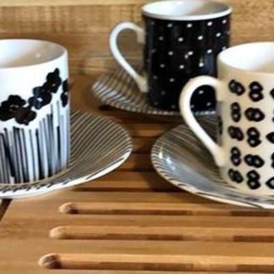 Black and White ESPRESSO Cup Saucer SET