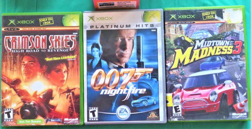 XBOX GAMES (3) MIDTOWN MADNESS 3, CRIMSON SKIES HIGH ROAD, 007 Nightfire  Platinum Hits Microsoft | EstateSales.org