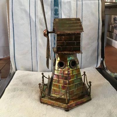 Vintage brass style windmill musical box 