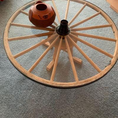 A. Brandt wagon wheel coffee table