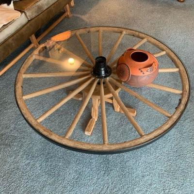 A. Brandt wagon wheel coffee table