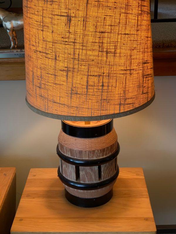 Ranch oak barrel lamp 2