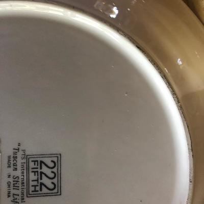 Lot of fruit decorated decor: Pitcher, Plate, Canister