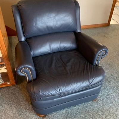 Blue leather arm chair #2 