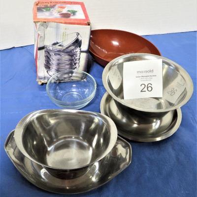 VINTAGE Raimond Stainless 18/8 Gravy Boat, NY Normandy Japan Stainless Steel Sauce Bowl & Glass Prep LOT