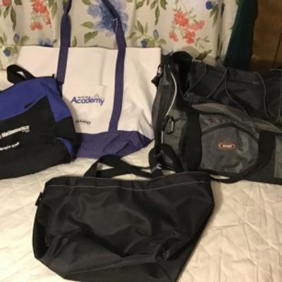 #DBR-28.  Duffel bag and three tote bags