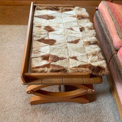 Brandt coffee table with fur topper