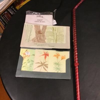 #DBR-45.  Cane, cards, tissue paper