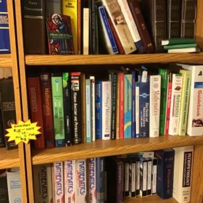 #dbr62.  Three shelves of math and miscellaneous books