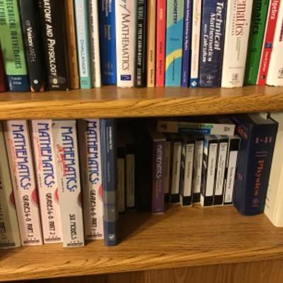 #dbr62.  Three shelves of math and miscellaneous books