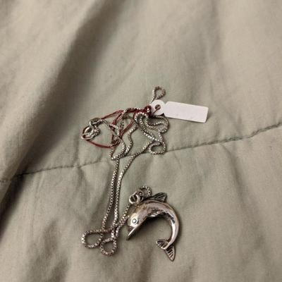 Sterling Silver dolphin Pendant and chain 