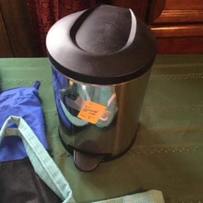 #mb65.  Trashcan, four scarves, one tie, two totes