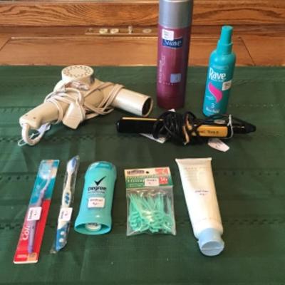 #gb46.  Ceramic flat iron, new deodorant and toothbrushes, picks and more