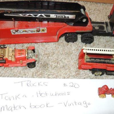 Fire Engine Firefighter Toy LOT Tonka Hotwheels Matchbox