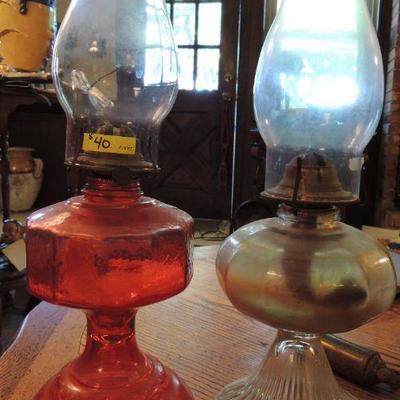 Lot of 2 OIL LAMP LANTERNS by P & A Risdon