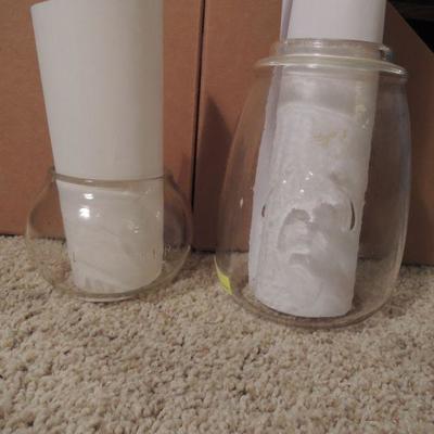 Glass Lantern Globes - 2 Adlake - Owl